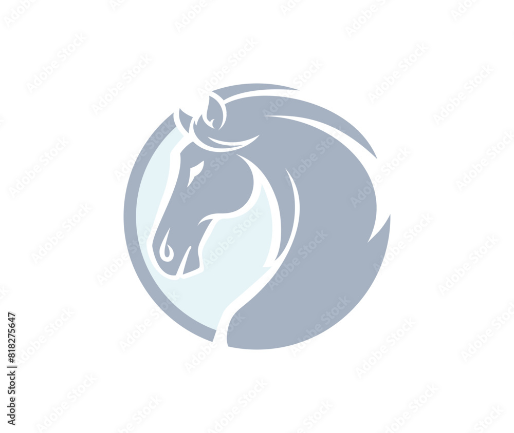 Obraz premium Horse logo circle shape sign vector