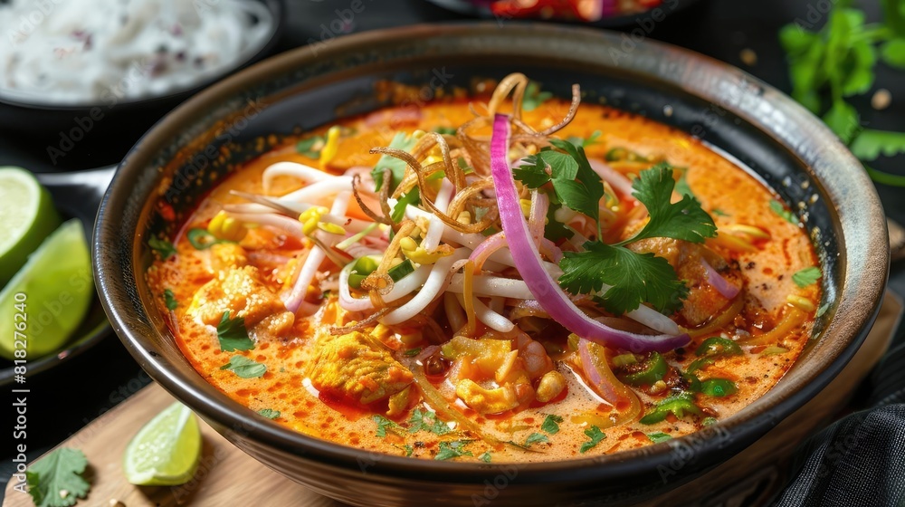 Khao Soi Northern Thai curry noodle soup Khao Soi Northern Thai curry noodle soup
