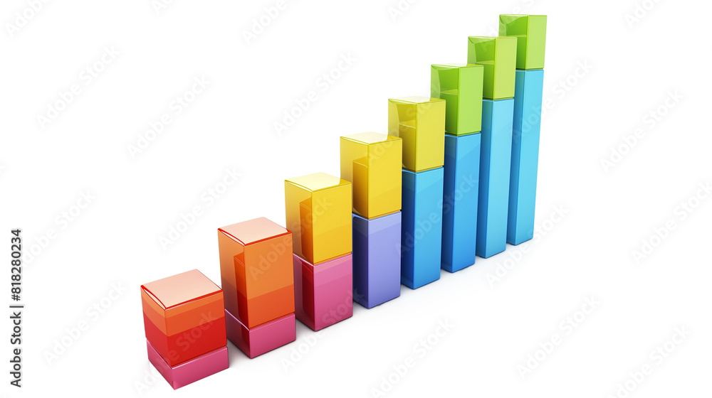Growth Chart - a colorful Graph showing an upward growth trend isolated on a transparent background Growth Chart - a colorful Graph showing an upward growth trend isolated on a transparent background