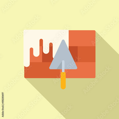Minimalist icon illustration featuring an abstract paint swatch and a designer trowel