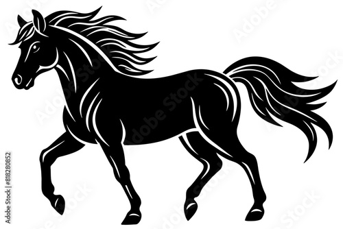 A Horse Silhouette isolated on a white background 