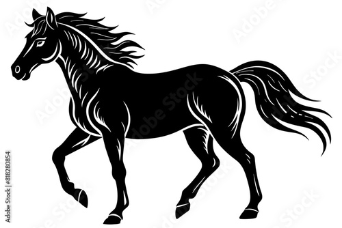 A Horse Silhouette isolated on a white background 