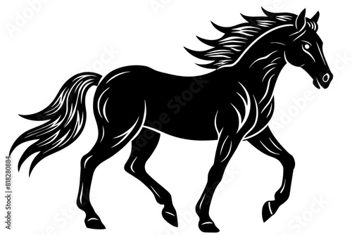 A Horse Silhouette isolated on a white background