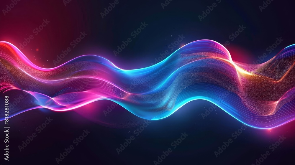 vibrant neon wave on dark background abstract futuristic digital illustration vibrant neon wave on dark background abstract futuristic digital illustration