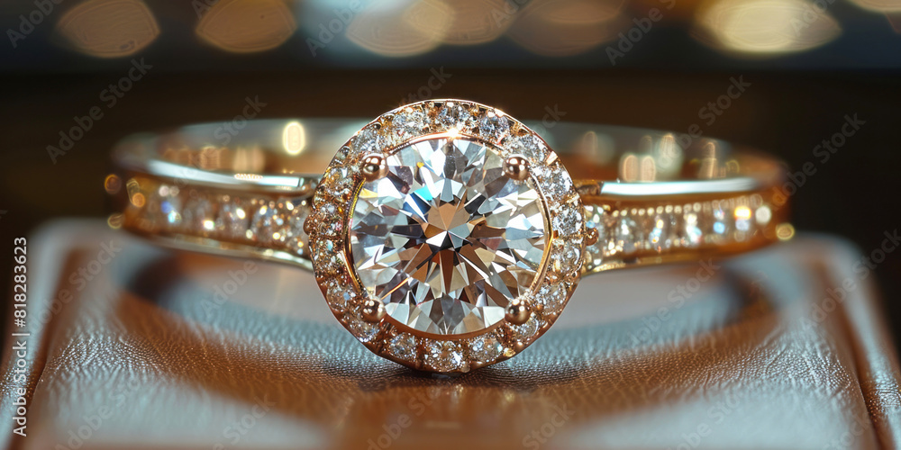 A detailed view of a ring placed on a table surface A detailed view of a ring placed on a table surface