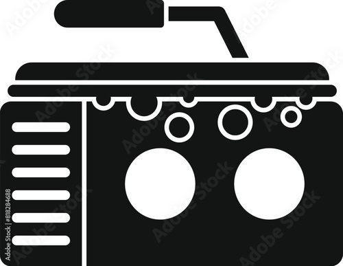 Vintage radio silhouette illustration with classic, retro, and portable icon design for oldfashioned entertainment and media communication. Perfect for broadcasting and broadcasting equipment