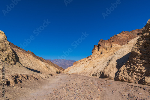 Sunrise Morning Sunshine in Golden Canyon  Death Valley National Park  California