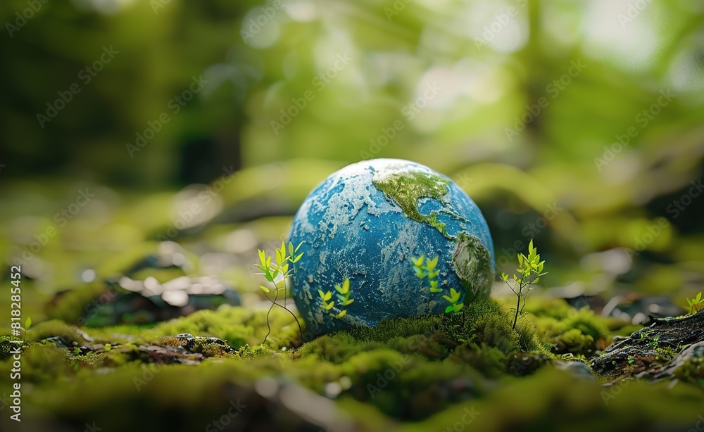 3d render of a small planet with grass and trees in the background 3d render of a small planet with grass and trees in the background