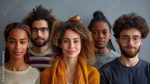 Confident, attractive multiethnic group of young professionals or coworkers standing together, showcasing diversity in the workplace