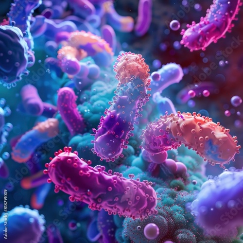Vibrant Motion of Bacteria Cells Revealed through D Rendered Macro