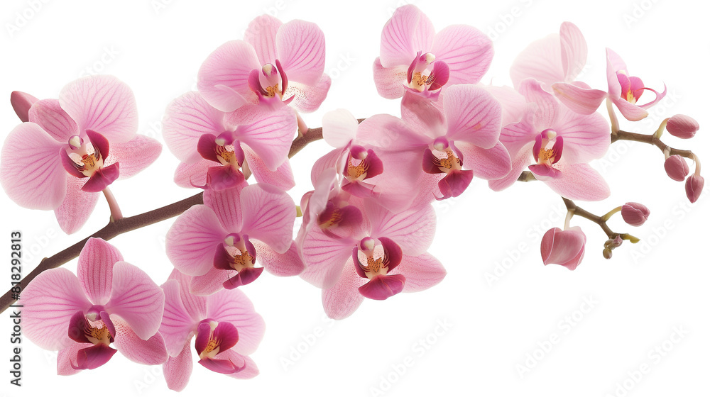 Fototapeta premium Stunning Pink Orchid Flowers in Full Bloom isolated on a transparent background