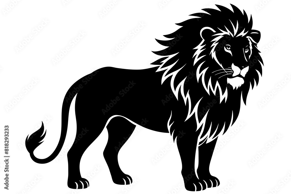 Obraz premium lion vector silhouette illustration
