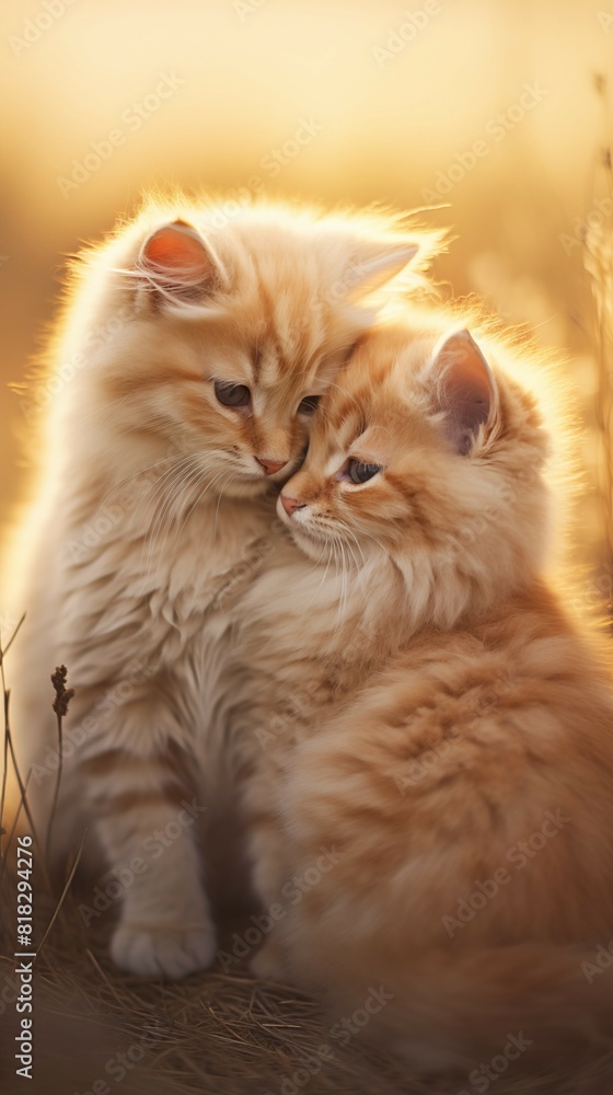 Picture of a cute cat with blurred background Created with Generative AI technology. Picture of a cute cat with blurred background Created with Generative AI technology.