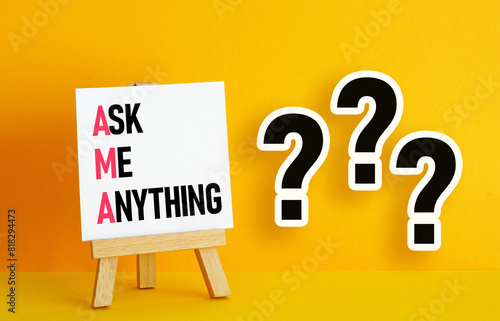 Obraz na płótnie Ask me anything AMA session is shown using the text