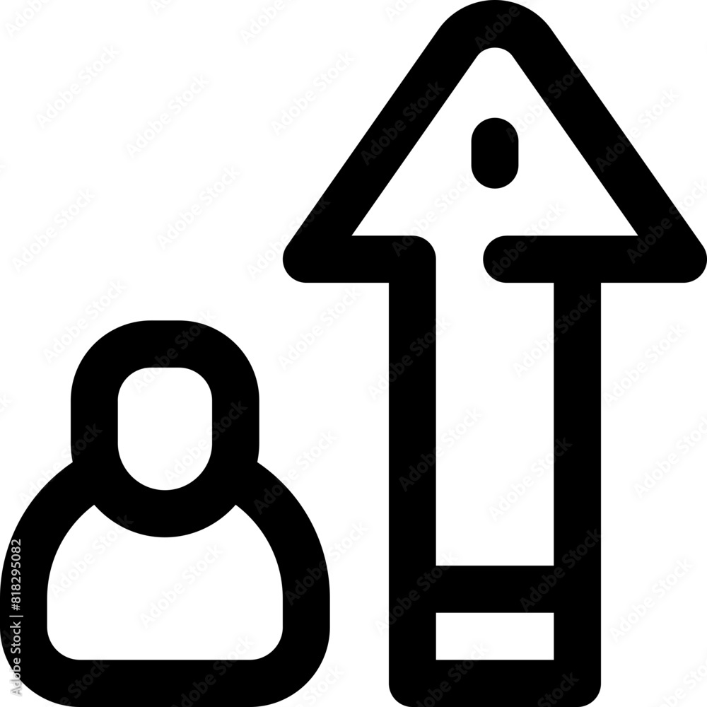 employee rise icon. vector line icon for your website, mobile, presentation, and logo design. employee rise icon. vector line icon for your website, mobile, presentation, and logo design.