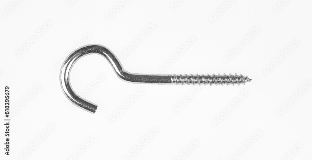 metal round hook with thread isolated on white background metal round hook with thread isolated on white background