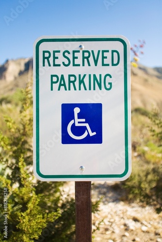 Reserved Parking Sign For Handicapped