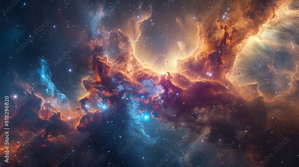 Cosmic Light Waves Exploring Nebula Art in the Vast Expanse of Space Through Mesmerizing Astrophotography