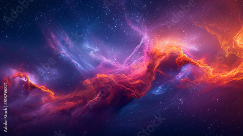 Cosmic Light Waves Exploring Nebula Art in the Vast Expanse of Space Through Mesmerizing Astrophotography © Neural