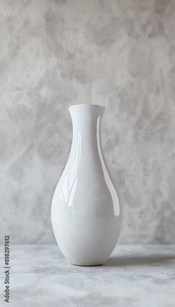 White ceramic vase on a plain surface, neutral background, ready for custom designs or artwork. White ceramic vase on a plain surface, neutral background, ready for custom designs or artwork.