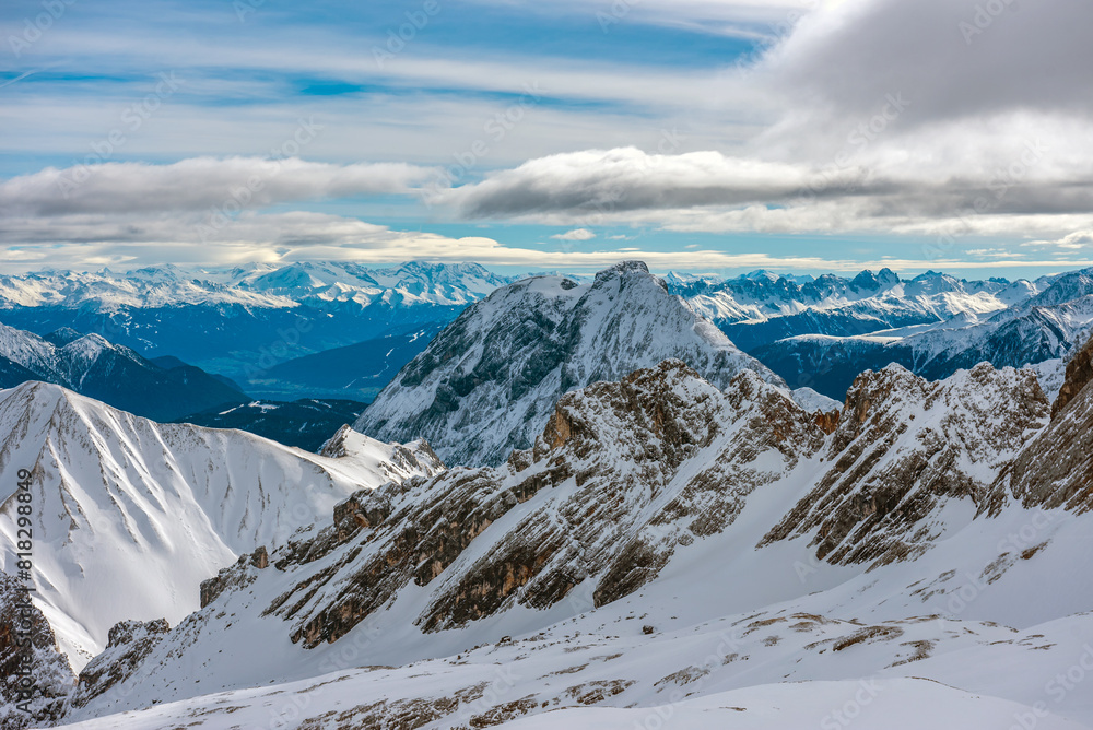 Fototapeta premium Snow covered mountains in winter