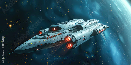 Wallpaper Mural Silent Serenity of a Lone Spaceship Gliding Through the Vastness of Space Torontodigital.ca