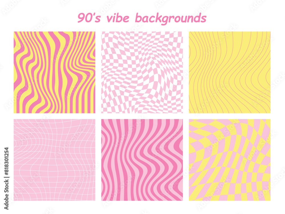 90s backgrounds set. Retro style vector backgrounds collection
