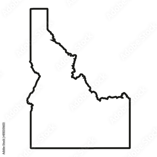 White solid outline of the state of Idaho