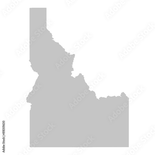 Gray solid map of the state of Idaho