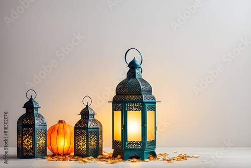 modern beautiful minimalistic eid ul adha eid ul fitr ramadan Mubarak Islamic lantern celebration background photo