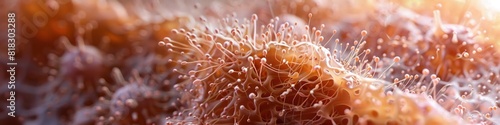 Intricate Dance of Life A Microscopic of a Hair Follicle Emerging from Skin photo