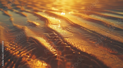 A realistic sand dune texture with ripples close up, focus on, copy space Natural and smooth Double exposure silhouette with dunes