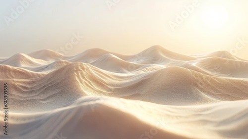 A realistic sand dune texture with ripples close up, focus on, copy space Natural and smooth Double exposure silhouette with dunes photo