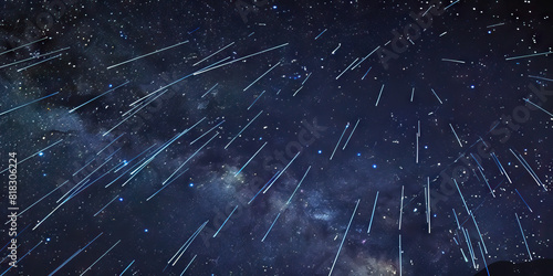 A night of celestial fireworks as countless shooting stars dazzle the sky with their sparks. photo