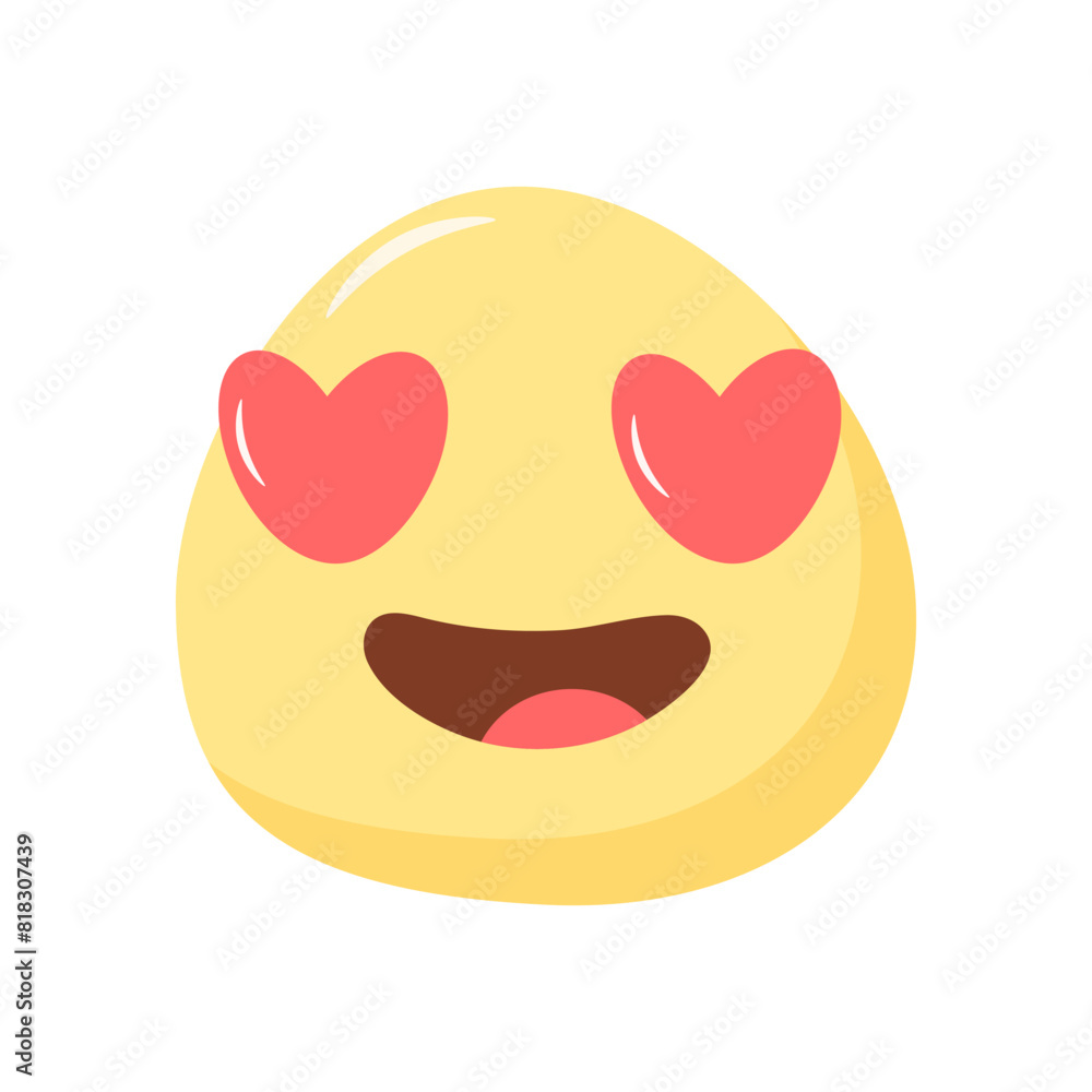 love emoji with heart eyes in flat style. In love emogi love smile face love emoji with heart eyes in flat style. In love emogi love smile face