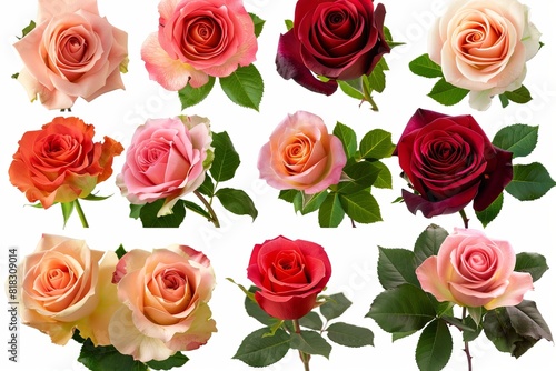 Colorful rose bouquets collection