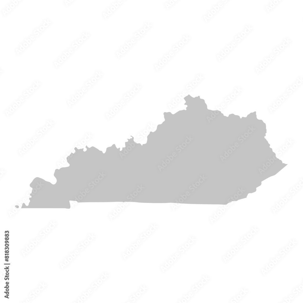 Gray solid map of the state of Kentucky
