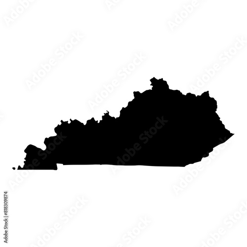 Black solid map of the state of Kentucky