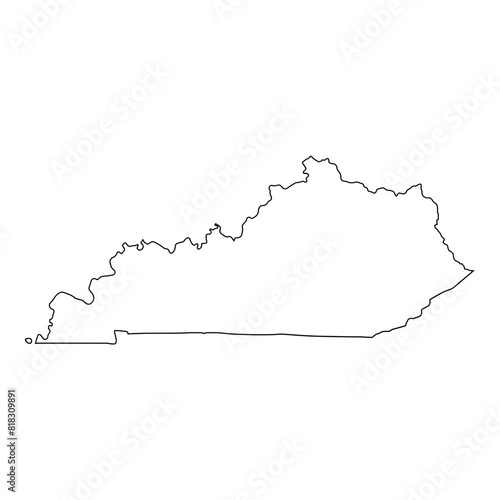 White outline of the state of Kentucky