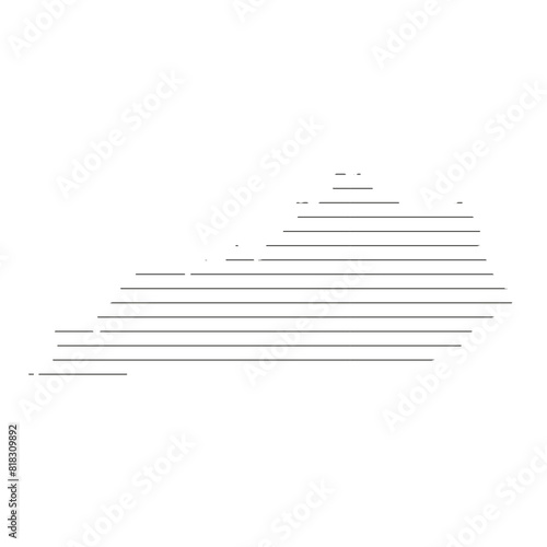 Black line drawing of the state of Kentucky