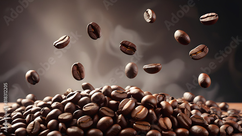 Coffee beans background  Generative AI