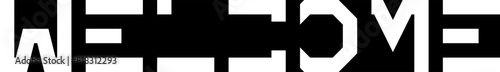 Welcome - blocky font, modern minimalist text design - vector