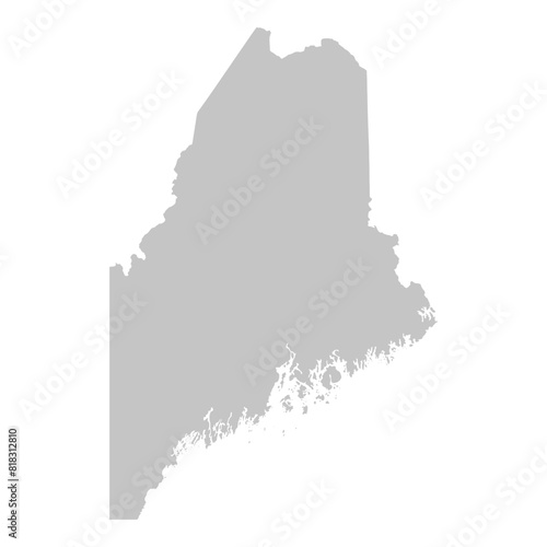 Gray solid map of the state of Maine