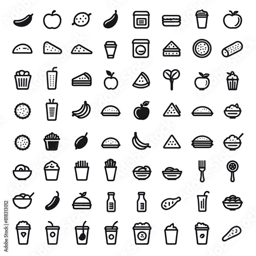 set of food icons for web