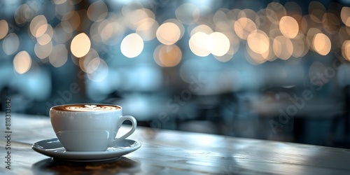 Enchanting coffee shop photo with a cozy setup and magical bokeh background. Concept Coffee Shop  Cozy Setup  Magical Bokeh  Enchanting Photo  Photographer s Vision