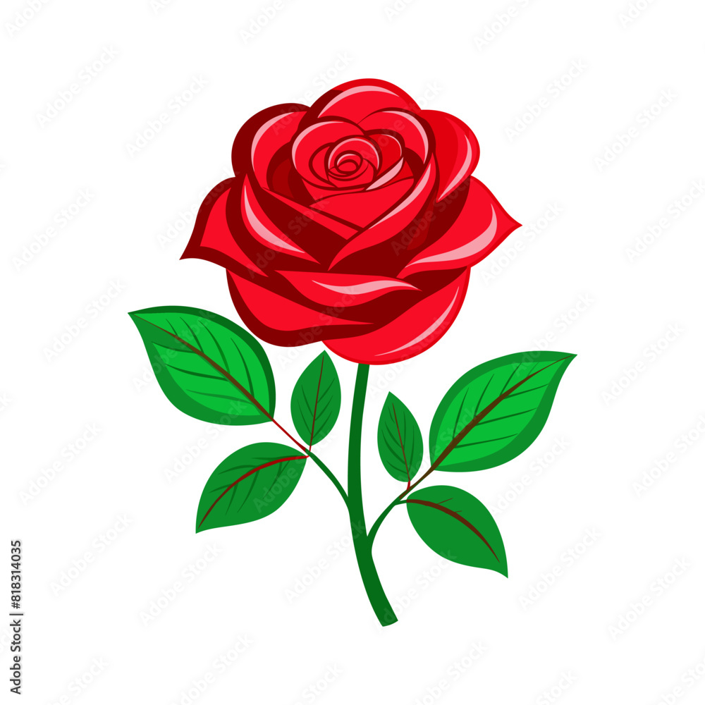 Beautiful red rose illustration Beautiful red rose illustration