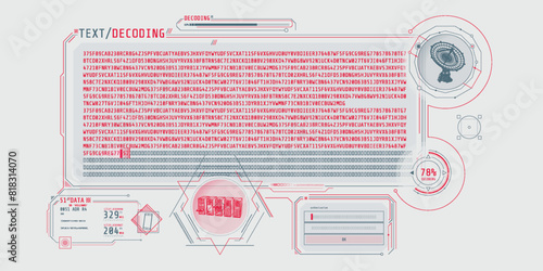 Radio telescope data processing interface with text decoding.