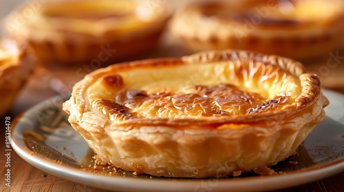 Pu Shi Dan Ta Pu Shi Dan Ta  is a kind of egg tart that is popular in Portugal. It is made with a flaky pastry crust and a creamy egg custard filling. photo
