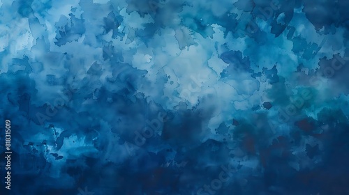 Abstract blue and white painting.