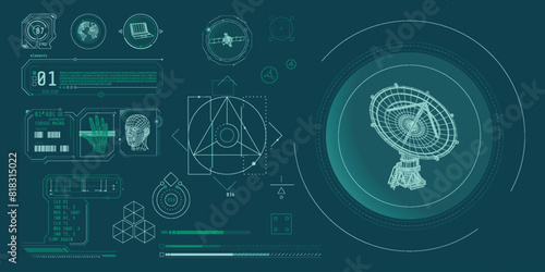 Design elements for infographic of data communication.